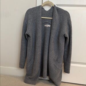 Loft Women’s Cozy Gray Open-Front Sweater